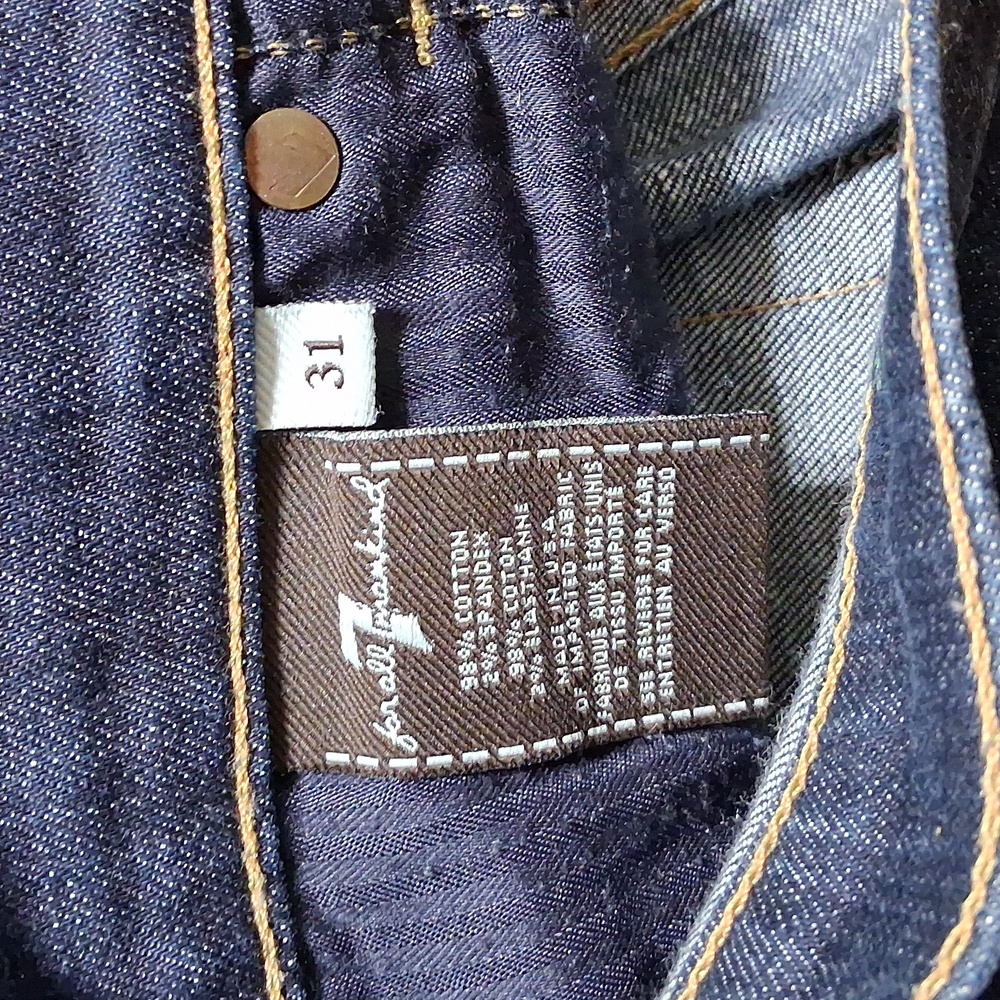 7 FOR ALL MANKIND Womens Jeans 31 BLUE Dark Wash Denim Preowned Used - Picture 6 of 7